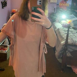 Pink cut out top